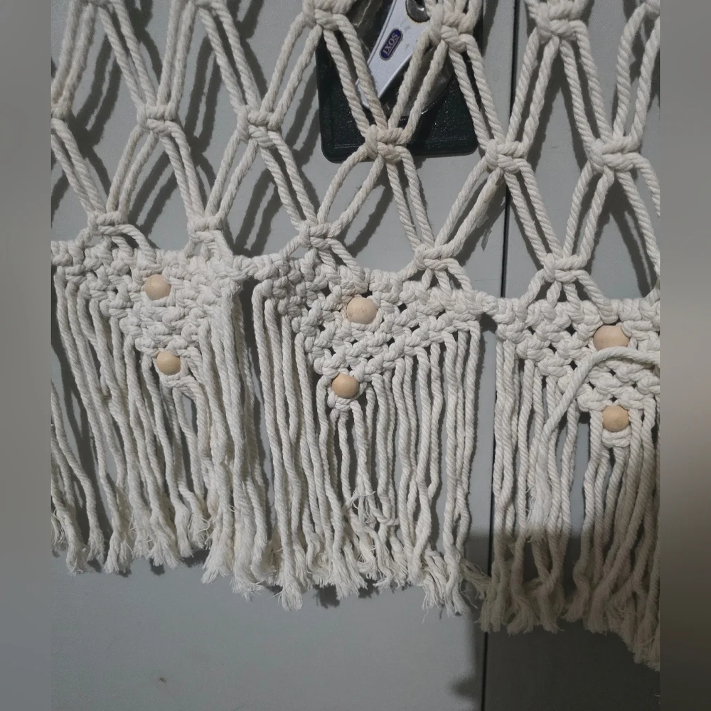 Handmade Macramé Wall Hanging with Fringe 39